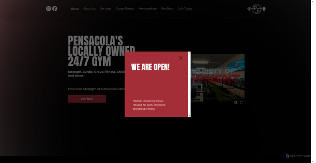 Security scan screenshot of https://www.pensacolafit.com/