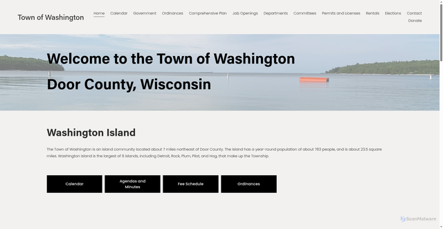 Security scan screenshot of https://www.washingtonisland-wi.gov/