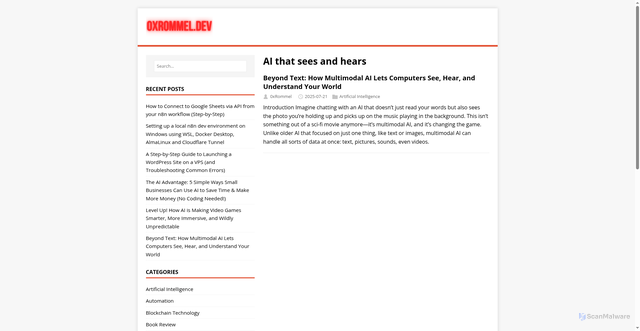 Security scan screenshot of https://0xrommel.pages.dev/tags/ai-that-sees-and-hears/