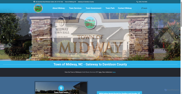 Security scan screenshot of https://midway-nc.gov/