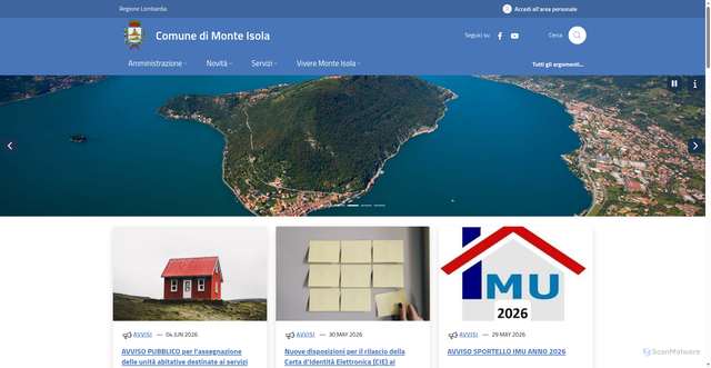 Security scan screenshot of https://www.comune.monteisola.bs.it