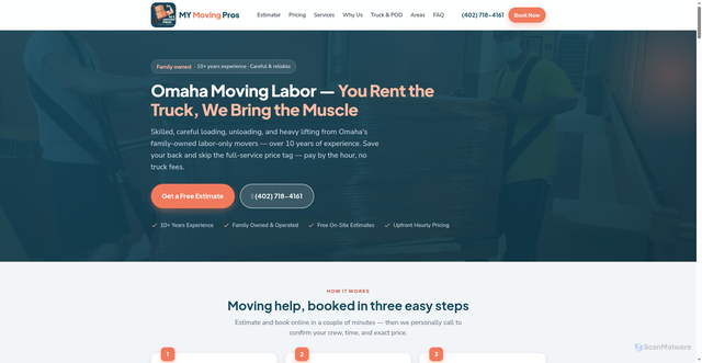 Security scan screenshot of https://omahamovinglabor.com/