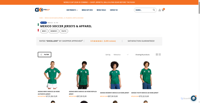 Security scan screenshot of https://goalkicksoccer.com/collections/mexico-soccer-jerseys-shirts-jackets-gear