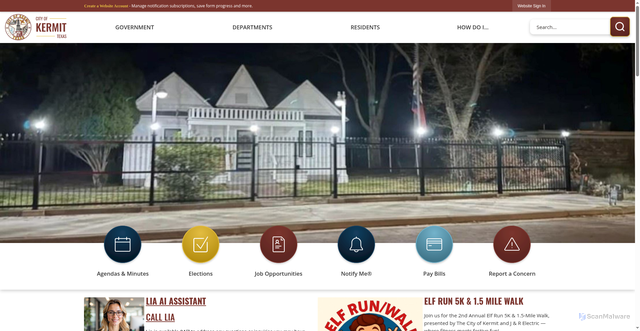 Security scan screenshot of https://kermittx.gov/