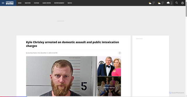 Security scan screenshot of https://fox56.com/news/entertainment/kyle-chrisley-arrested