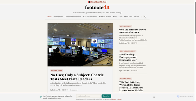 Security scan screenshot of https://footnote4a.org/