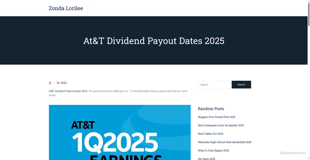 Security scan screenshot of https://amyyroxanne.pages.dev/qqlzjdk-att-dividend-payout-dates-2025-photos-npcksec/
