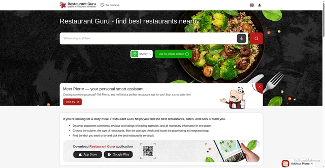 Security scan screenshot of https://restaurantguru.com