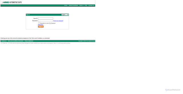 Security scan screenshot of https://www.armsauto.com