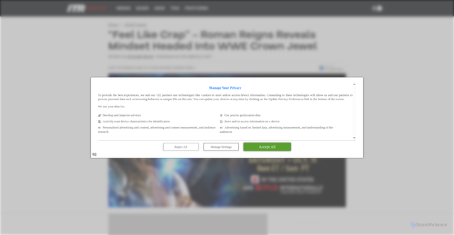 Security scan screenshot of https://itrwrestling.com/news/roman-reigns-mindset-wwe-crown-jewel/