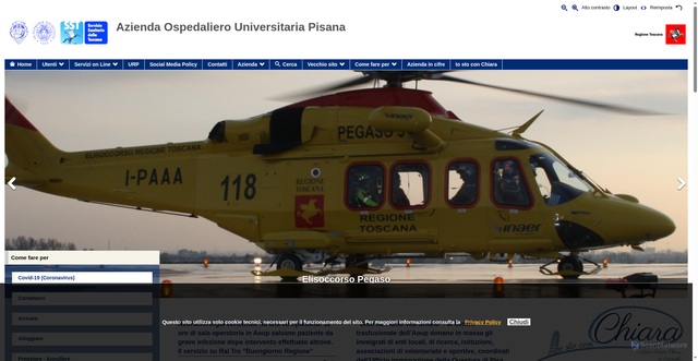 Security scan screenshot of https://www.ao-pisa.toscana.it/