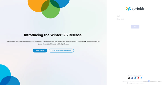 Security scan screenshot of https://space-prod2.sprinklr.com