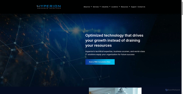 Security scan screenshot of https://hyperionms.com
