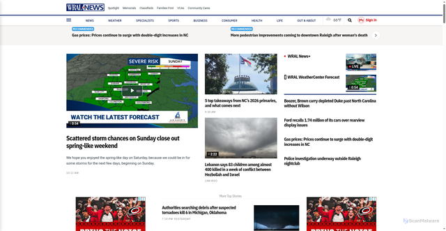 Security scan screenshot of https://wwwcache.wral.com