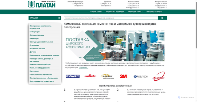 Security scan screenshot of https://platan.ru