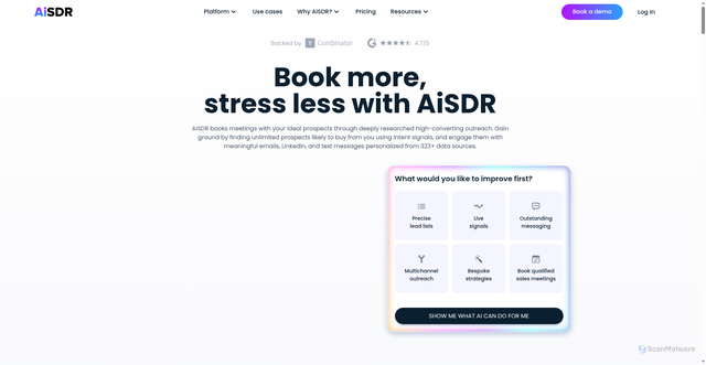 Security scan screenshot of https://aisdr.com