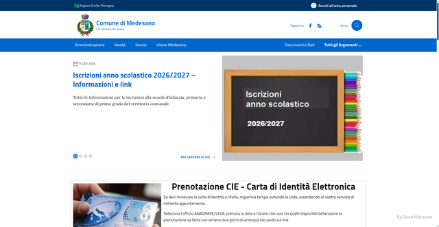 Security scan screenshot of https://www.comune.medesano.pr.it/