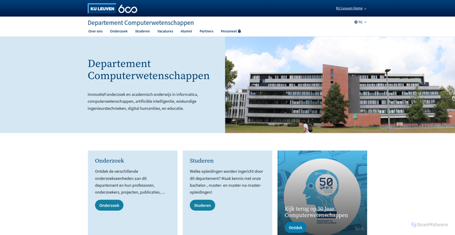 Security scan screenshot of https://www.cs.kuleuven.be