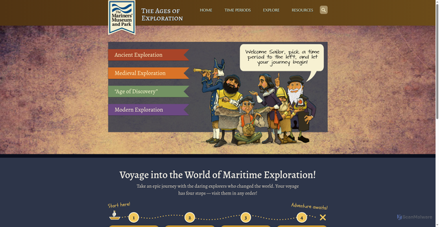 Security scan screenshot of https://exploration.marinersmuseum.org