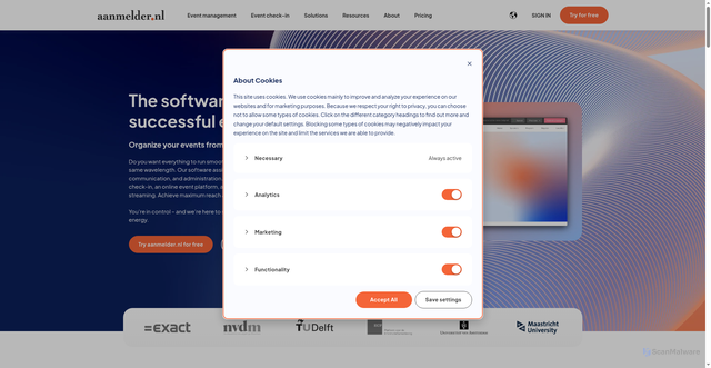 Security scan screenshot of https://aanmelder.nl