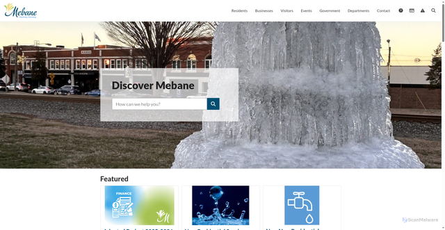 Security scan screenshot of https://cityofmebanenc.gov/