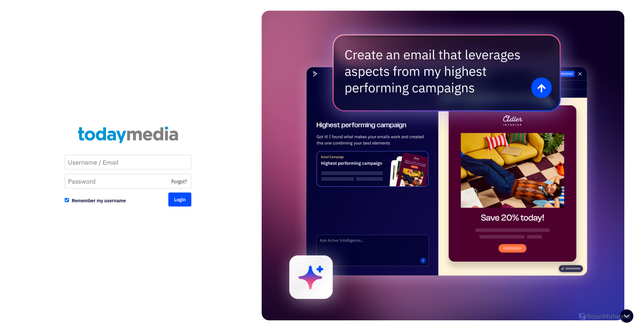 Security scan screenshot of https://todaymedia.activehosted.com