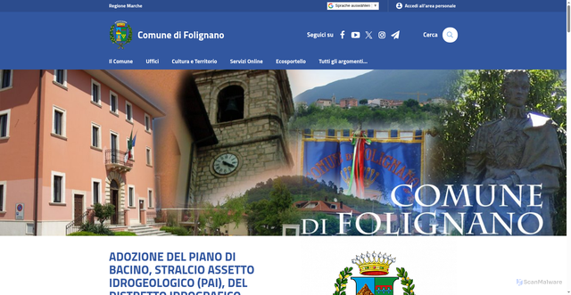 Security scan screenshot of https://www.comune.folignano.ap.it/