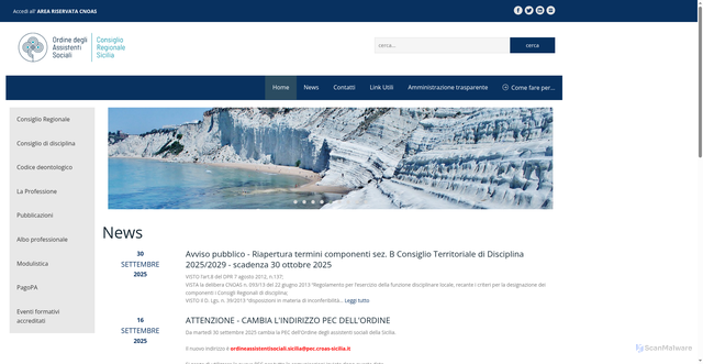 Security scan screenshot of https://www.croas-sicilia.it/