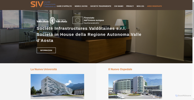 Security scan screenshot of https://sivsrl.vda.it/