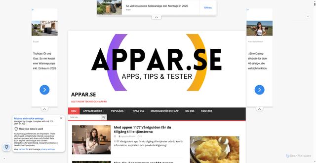 Security scan screenshot of https://appar.se