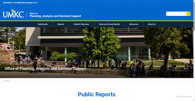 Security scan screenshot of https://data.umkc.edu