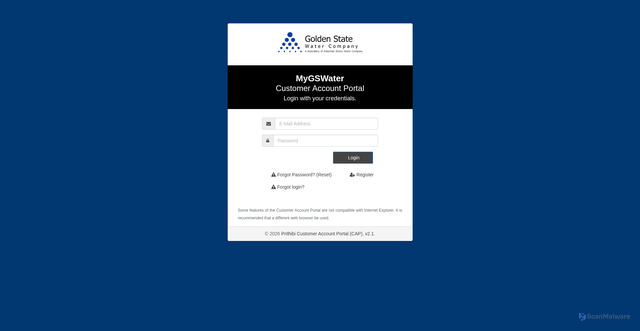 Security scan screenshot of https://gswater.mygswater-cap.com