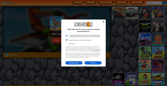Security scan screenshot of https://moto-x3m.io
