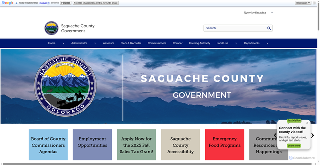 Security scan screenshot of http://saguachecounty.colorado.gov/