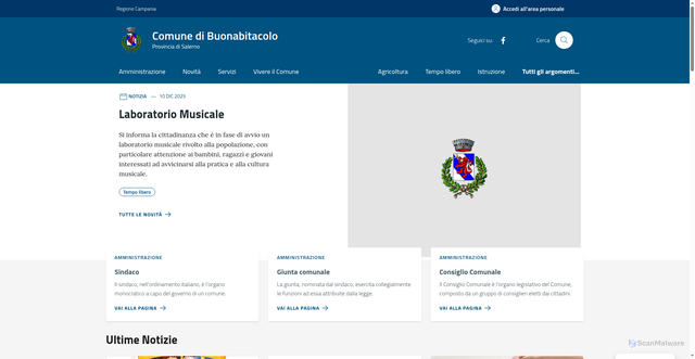 Security scan screenshot of https://comune.buonabitacolo.sa.it/