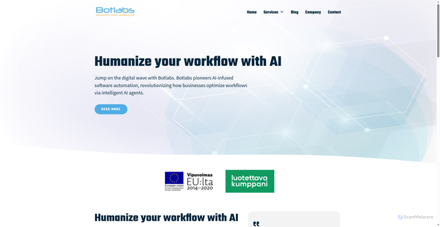 Security scan screenshot of https://botlabs.fi