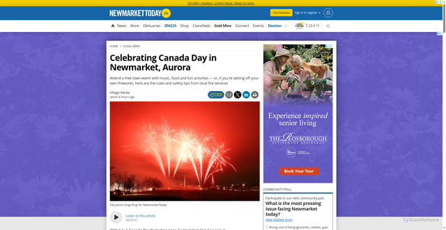 Security scan screenshot of https://www.newmarkettoday.ca/local-news/celebrating-canada-day-in-newmarket-aurora-12476030