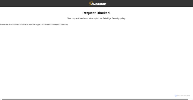 Security scan screenshot of https://link.enbridge.com