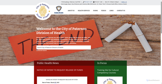 Security scan screenshot of https://www.patersonnjhealth.gov/