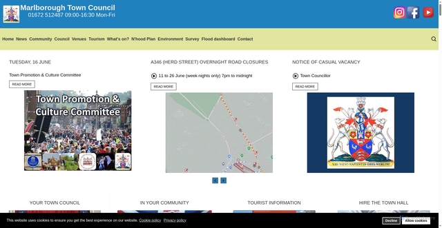 Security scan screenshot of http://www.marlboroughtowncouncil.gov.uk