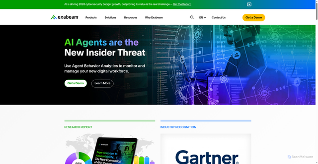 Security scan screenshot of https://logrhythm.com
