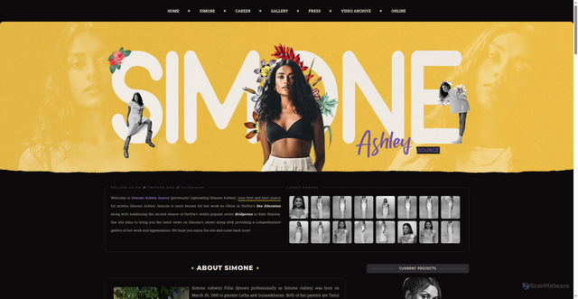 Security scan screenshot of https://simone-ashley.com/simone/