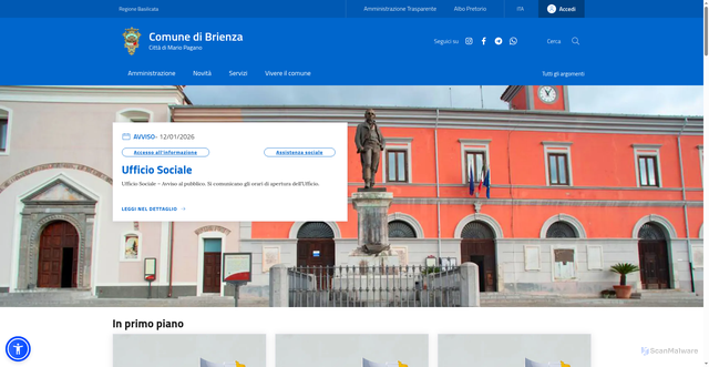 Security scan screenshot of https://www.comune.brienza.pz.it/