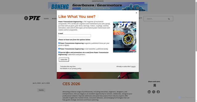 Security scan screenshot of https://www.powertransmission.com/events/ces-2026