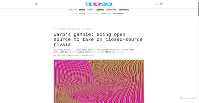 Security scan screenshot of https://thenewstack.io/warp-open-source-client/