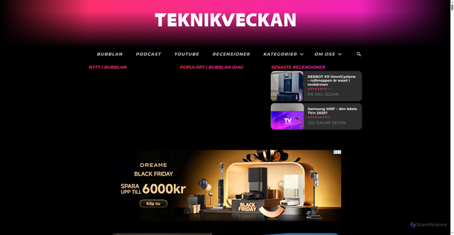 Security scan screenshot of https://teknikveckan.se/
