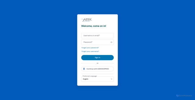 Security scan screenshot of https://azekco-sso.prd.mykronos.com