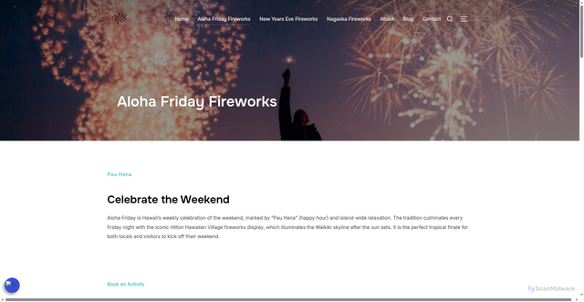 Security scan screenshot of https://fireworkswaikiki.com/aloha_friday_fireworks/
