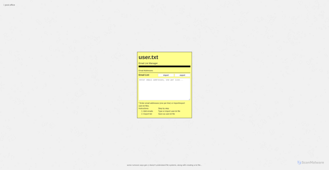 Security scan screenshot of https://postoffice-7hr.pages.dev/user-txt.html