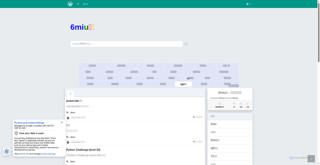 Security scan screenshot of https://6miu.com